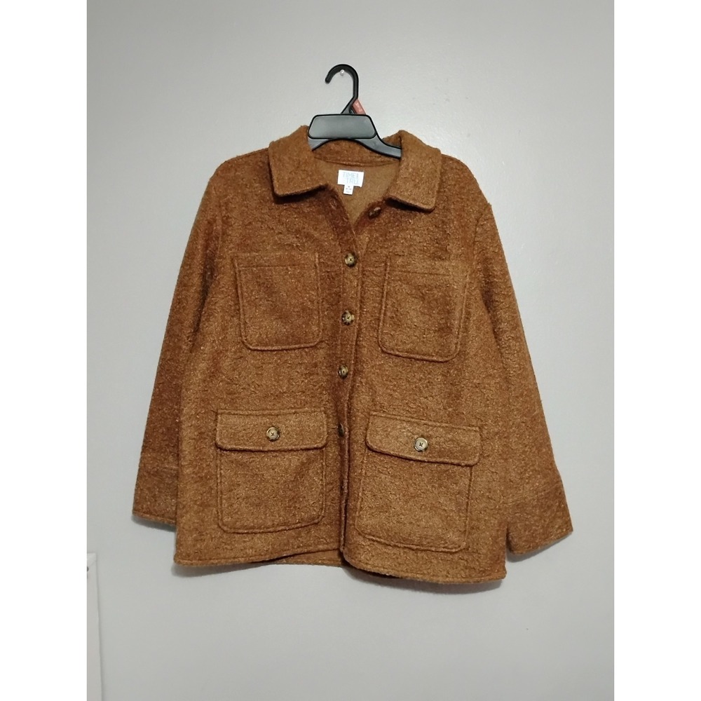 Time And Tru Women's Boucle Utility Shacket, Midweight , Size M